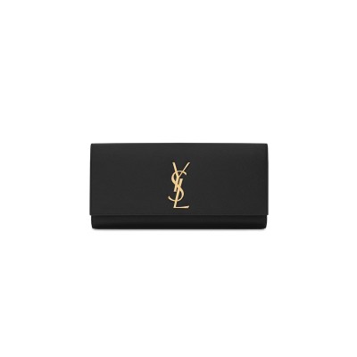 YSL KATE CLUTCH IN GRAIN DE POUDRE EMBOSSED LEATHER 326079BOW0J1000 (27*12.5*5cm)